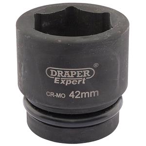 Sockets, Draper Expert 05122 42mm 1 inch Square Drive Hi Torq 6 Point Impact Socket, Draper
