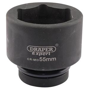 Sockets, Draper Expert 05126 55mm 1 inch Square Drive Hi Torq 6 Point Impact Socket, Draper
