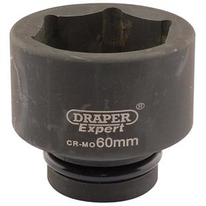 Sockets, Draper Expert 05129 60mm 1 inch Square Drive Hi Torq 6 Point Impact Socket, Draper