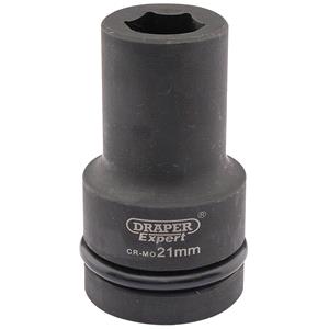 Sockets, Draper Expert 05136 21mm 1 inch Square Drive Hi Torq 6 Point Deep Impact Socket, Draper
