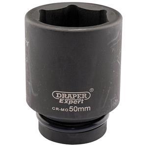 Sockets, Draper Expert 05155 50mm 1 inch Square Drive Hi Torq 6 Point Deep Impact Socket, Draper