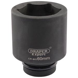 Sockets, Draper Expert 05157 60mm 1 inch Square Drive Hi Torq 6 Point Deep Impact Socket, Draper