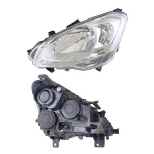 Lights, Left Headlamp (Halogen, Takes H4 Bulb, Supplied With Motor & Bulb, Original Equipment) for Citroen BERLINGO Van  2008 2012, 