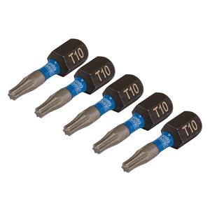 1/4" Screwdriver Sockets, Draper Expert 05491 TX STAR Impact Screwdriver Bits, T10 x 25mm, 1/4" Hex   Pack of 5, Draper