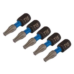 1/4" Screwdriver Sockets, Draper Expert 05492 TX STAR Impact Screwdriver Bits, T15 x 25mm, 1/4" Hex   Pack of 5, Draper