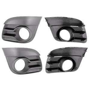 Grilles, Citroen C2 2008 2010 RH / LH Front Bumper Grilles, Pair, With Holes For Fog Lamps, 