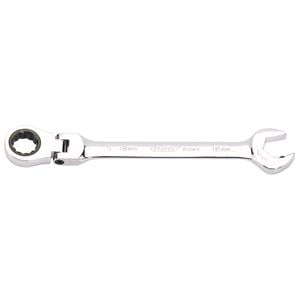Ratchet Spanners, Draper Expert 06863 Metric Combination Spanner with Flexible Head and Double Ratcheting Features (18mm), Draper