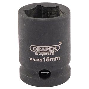 Sockets, Draper Expert 06875 15mm 3 8 inch Square Drive Hi Torq 6 Point Impact Socket, Draper