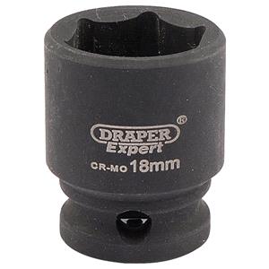 Sockets, Draper Expert 06878 18mm 3 8 inch Square Drive Hi Torq 6 Point Impact Socket, Draper