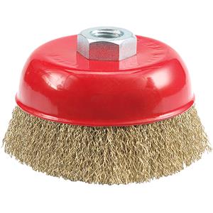 Wire Brushes, CUP BRUSH 100MM, CRIMPED WIRE, VOREL