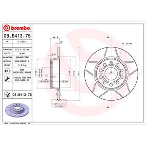 Brake Discs, Brembo Xtra Max Rear Axle Brake Discs (Pair)   Diameter: 272mm   08B41375, Brembo