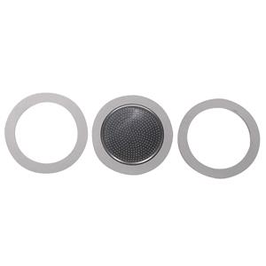 Small Appliances, Bialetti 3 Rubber Seals and Filter Plate for Stainless Steel Espresso Cooker 44198 Cups, Bialetti