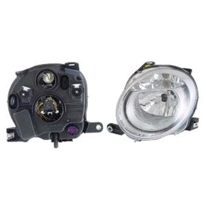 Lights, Left Headlamp (Low Beam, Halogen, Takes H7 Bulb, Original Equipment) for Fiat 500 2008 on, 