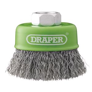 Wire Cup Brushes, Draper 08051 Stainless Steel Crimped Wire Cup Brush, 65mm, M14, Draper