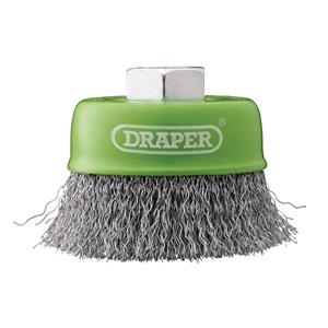 Wire Cup Brushes, Draper 08052 Stainless Steel Crimped Wire Cup Brush, 75mm, M14, Draper