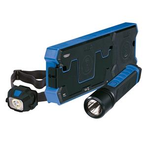 Rechargeable Lights, Draper 08318 Wireless/ USB Rechargeable Torch Kit with Dual Charging Pad, Draper