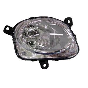 Lights, Right Headlamp (Upper, Halogen, Takes H7 Bulb, With Black Bezel, Supplied With Bulbs & Motor, Original Equipment) for Fiat 500L 2017 on, 