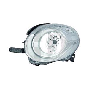 Lights, Left Headlamp (Upper, Halogen, Takes H7 Bulb, With Chrome Bezel, Supplied With Bulbs & Motor, Original Equipment) for Fiat 500L 2013 2017, 