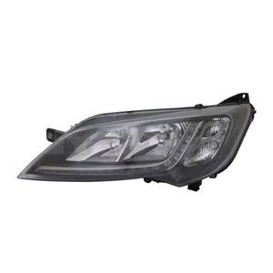 Lights, Left Headlamp (Halogen, Takes H7 / H7 Bulbs, With LED Daytime Running Light, Black Bezel, Supplied With Motor & Bulbs, Original Equipment) for Peugeot BOXER Van 2014 Onwards, 