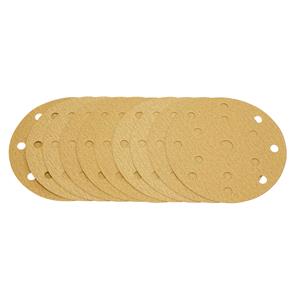 Sanding Discs, Draper 08475 Gold Sanding Discs with Hook and Loop 150mm 180 Grit 15 Dust Extraction Holes (Pack of 10), Draper