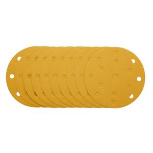 Sanding Discs, Draper 08476 Gold Sanding Discs with Hook and Loop 150mm 240 Grit 15 Dust Extraction Holes (Pack of 10), Draper