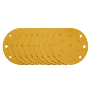 Sanding Discs, Draper 08478 Gold Sanding Discs with Hook and Loop 150mm 400 Grit 15 Dust Extraction Holes (Pack of 10), Draper