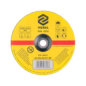 Hardware, METAL CUT. DISC DEPRESSED 230x3.2x22MM, VOREL
