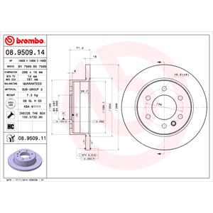 Brake Discs, Brembo Rear Axle Brake Discs (Pair)   Diameter: 298mm   08950914, Brembo