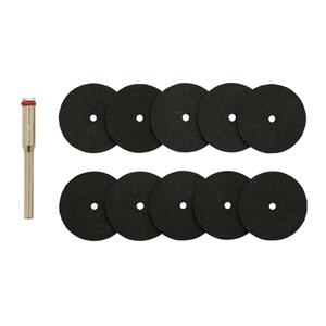 Grinding Wheels, Draper 08957 Cutting Wheels and Holder for D20 Engraver/Grinder   10 Piece, Draper
