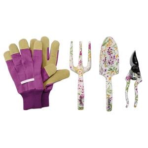 Gardening and Landscaping Equipment, Draper 08993 Garden Tool Set with Floral Pattern   4 Piece, Draper