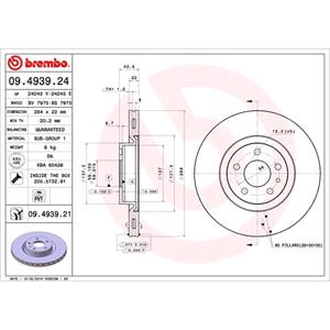 Brake Discs, Brembo Prime Front Axle Brake Discs (Pair)   Diameter: 284mm   09.4939.21, Brembo