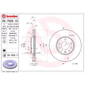Brake Discs, Brembo Prime Front Axle Brake Discs (Pair)   Diameter: 280mm   09.7629.11, Brembo