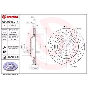 Brake Discs, Brembo Xtra Rear Axle Brake Discs (Pair)   Diameter: 310mm   09.A200.1X, Brembo