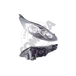 Lights, Right Headlamp (Black Bezel, Halogen, Takes H7 / H1 Bulbs, Supplied With Motor) for Ford FIESTA VI  2008 2012, 