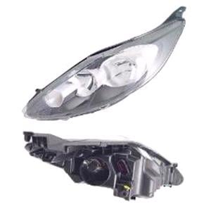 Lights, Left Headlamp (Black Bezel, Halogen, Takes H7 / H1 Bulbs, Supplied With Motor) for Ford FIESTA VI  2008 2012, 