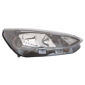 Lights, Right Headlamp (Halogen, Black Bezel, Takes H7 / H1 Bulbs, With LED Daytime Running Light, Supplied With Motor) for Ford FOCUS IV Estate 2018 on, 