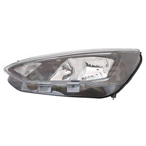 Lights, Left Headlamp (Halogen, Black Bezel, Takes H7 / H1 Bulbs, With LED Daytime Running Light, Supplied With Motor) for Ford FOCUS IV Estate 2018 on, 