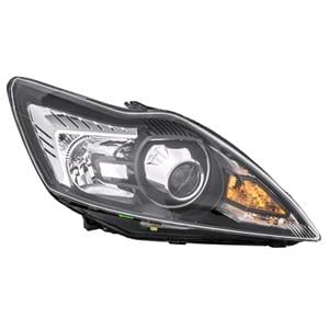 Lights, Right Headlamp (Bi Xenon, With Black Bezel, Takes D1S / H1 Bulbs, With Curve Light, Supplied With Motor, Original Equipment) for Ford FOCUS II Estate 2008 to 2011, 