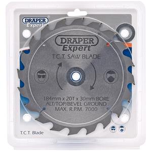 Circular Saw Blades, Draper Expert 09471 TCT Saw Blade 184X30mmx20T, Draper