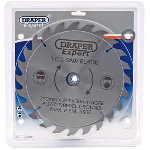 Circular Saw Blades, Draper Expert 09486 TCT Saw Blade 250X30mmx24T, Draper