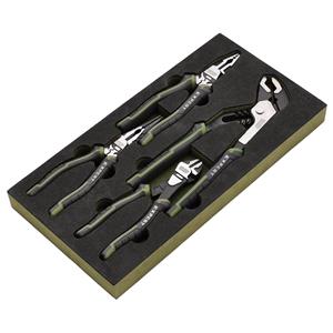 Plier Sets, Draper Expert 09778 High Leverage Pliers Set with Water Pump Pliers in EVA Foam Tray (4 Piece), Draper