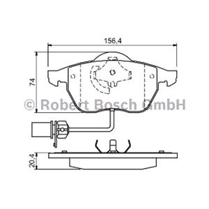 Brake Pads, Bosch Front Brake Pads (Full set for Front Axle)   0986424482, Bosch