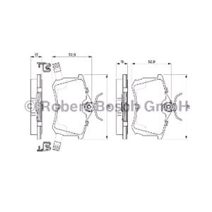 Brake Pads, Bosch Rear Brake Pads (Full set for Rear Axle)   0986424661, Bosch