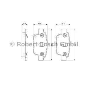 Brake Pads, Bosch Rear Brake Pads (Full set for Rear Axle)   0986424798, Bosch