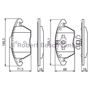 Brake Pads, Bosch Front Brake Pads (Full set for Front Axle)   0986424825, Bosch