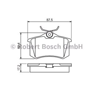 Brake Pads, Bosch Rear Brake Pads (Full set for Rear Axle), Bosch