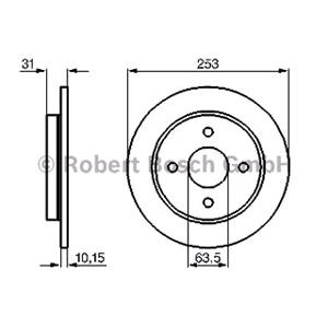 Brake Discs, Bosch Rear Axle Brake Discs (Pair)   Diameter: 253mm   0986478344, Bosch
