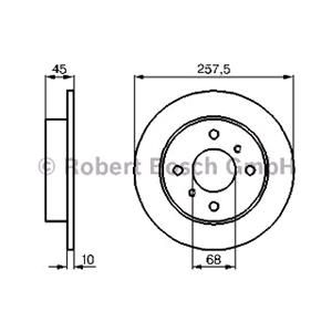 Brake Discs, Bosch Rear Axle Brake Discs (Pair)   Diameter 257.8mm   0986478564, Bosch