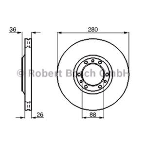 Brake Discs, Bosch Front Axle Brake Discs (Pair)   Diameter: 280mm   0986478854, Bosch