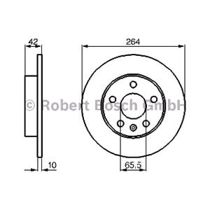 Brake Discs, Bosch Rear Axle Brake Discs (Pair)   Diameter: 264mm   0986478884, Bosch